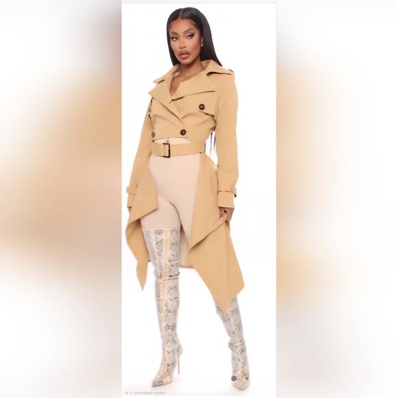 Fashion Nova Classic Camel Trench Coat - Picture 1 of 7